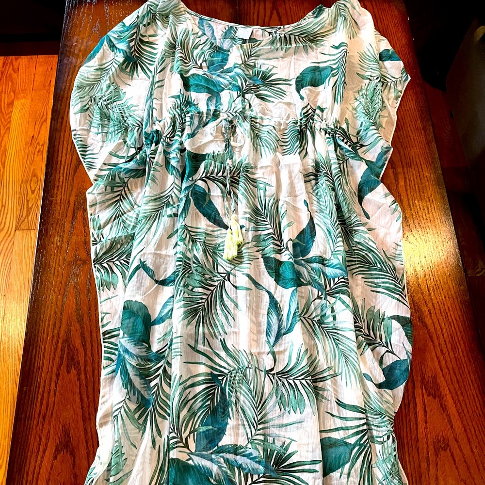 Fern print maternity bathing suit cover up